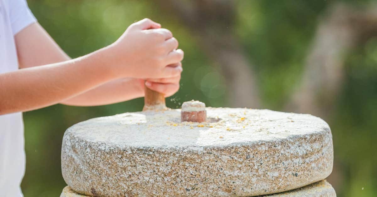 A traditional cheese press at a farm in inland Crete